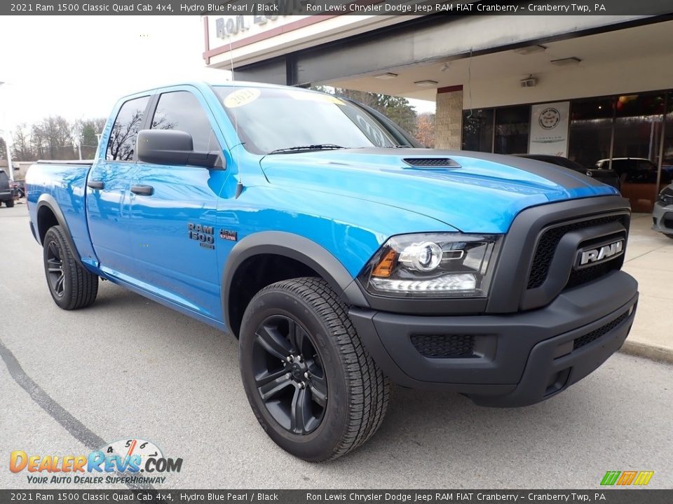 2021 Ram 1500 Classic Quad Cab 4x4 Hydro Blue Pearl / Black Photo #8