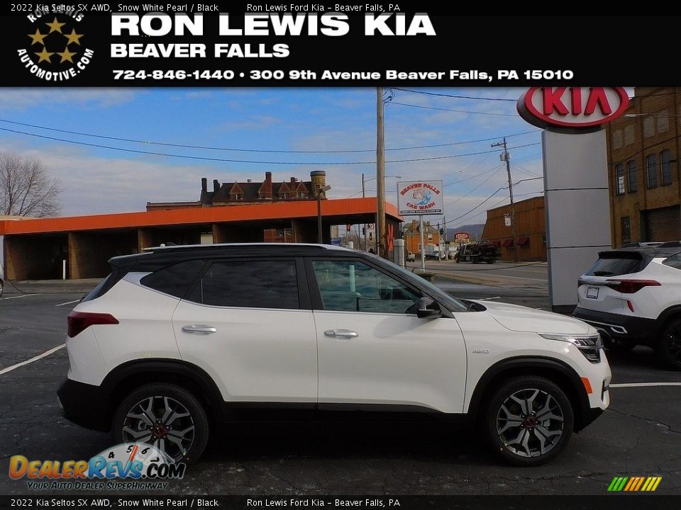 2022 Kia Seltos SX AWD Snow White Pearl / Black Photo #1