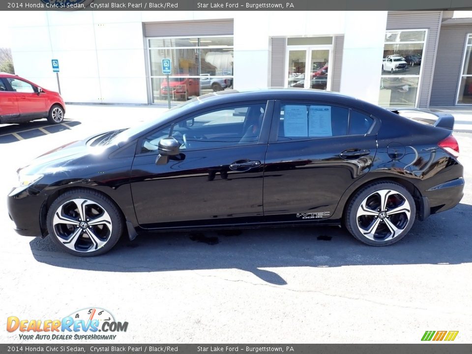 2014 Honda Civic Si Sedan Crystal Black Pearl / Black/Red Photo #2