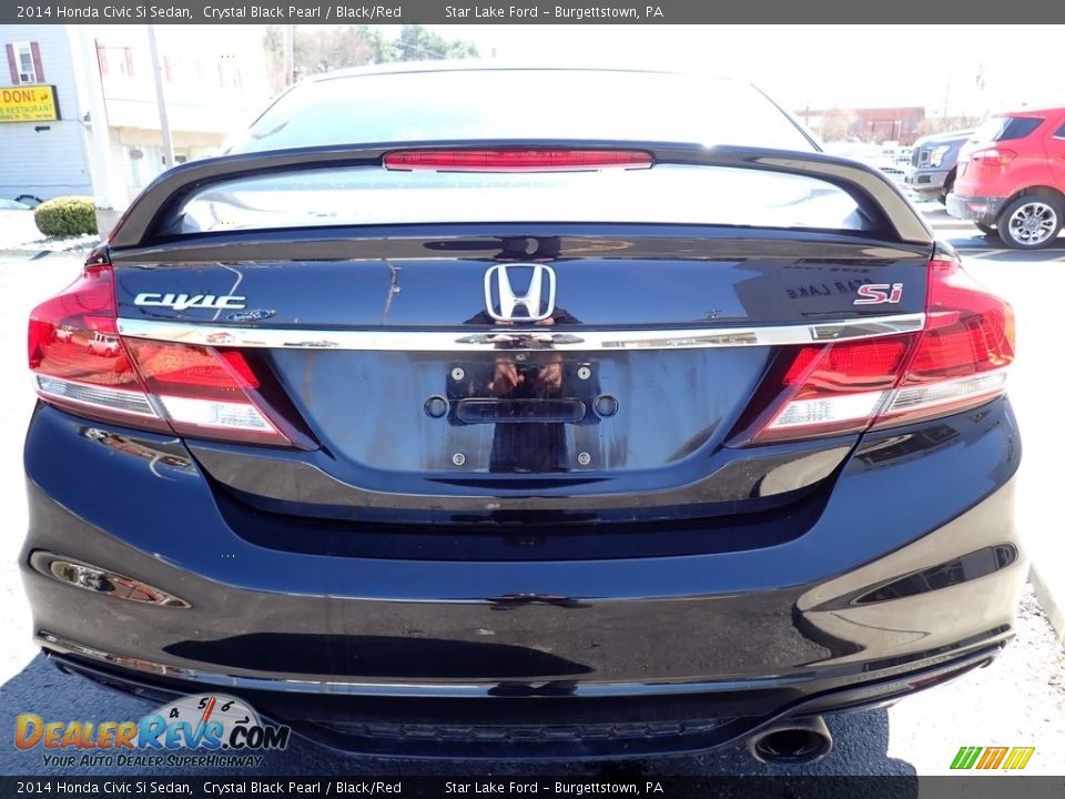 2014 Honda Civic Si Sedan Crystal Black Pearl / Black/Red Photo #4