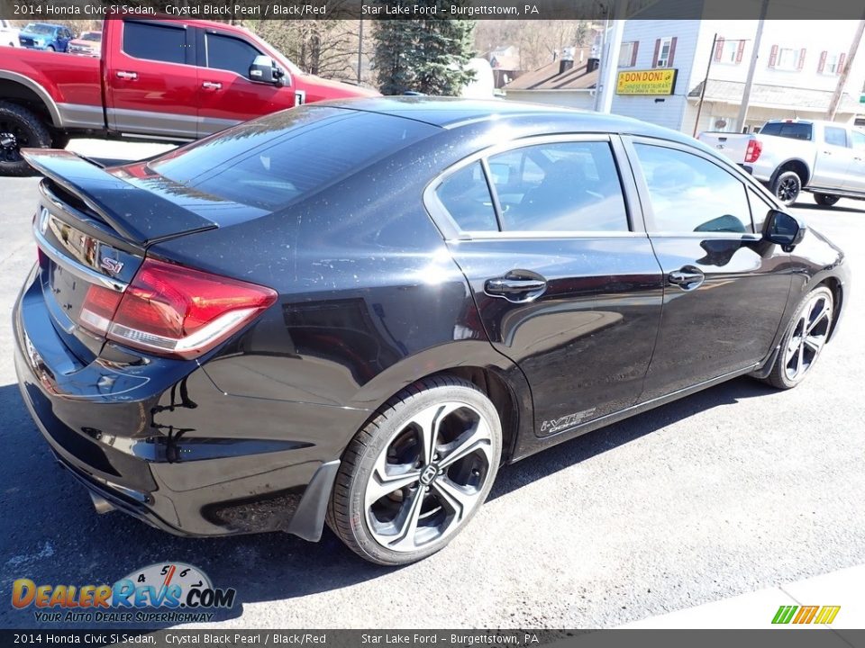 2014 Honda Civic Si Sedan Crystal Black Pearl / Black/Red Photo #5