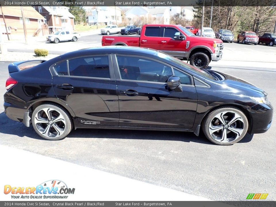 2014 Honda Civic Si Sedan Crystal Black Pearl / Black/Red Photo #6