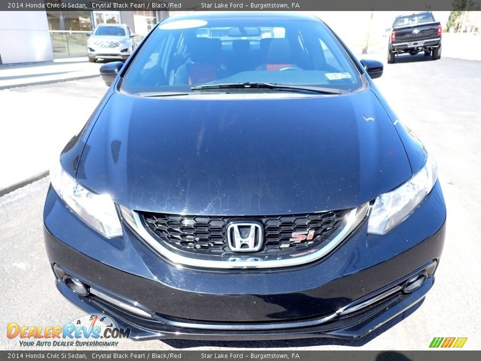 2014 Honda Civic Si Sedan Crystal Black Pearl / Black/Red Photo #8