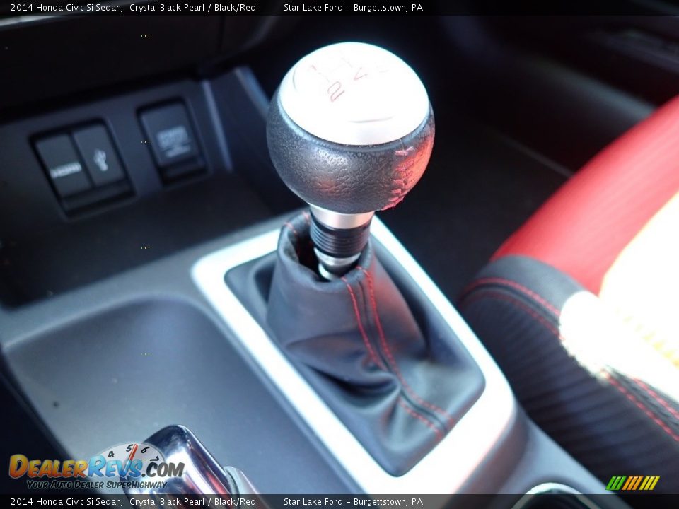 2014 Honda Civic Si Sedan Crystal Black Pearl / Black/Red Photo #16