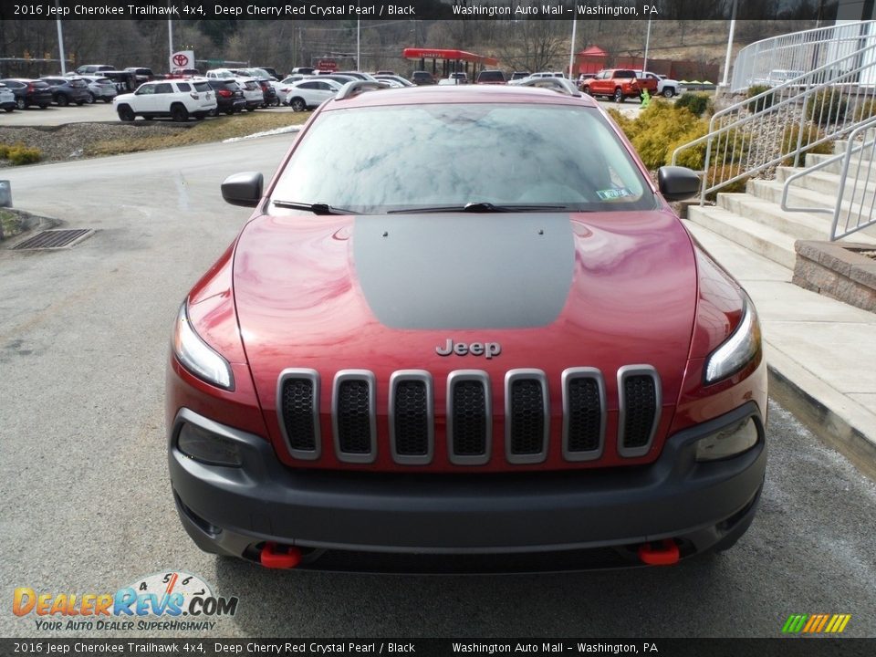 2016 Jeep Cherokee Trailhawk 4x4 Deep Cherry Red Crystal Pearl / Black Photo #11