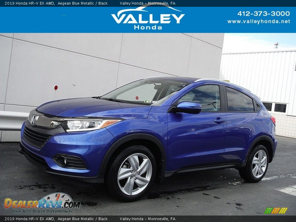 2019 Honda HR-V EX AWD Aegean Blue Metallic / Black Photo #1