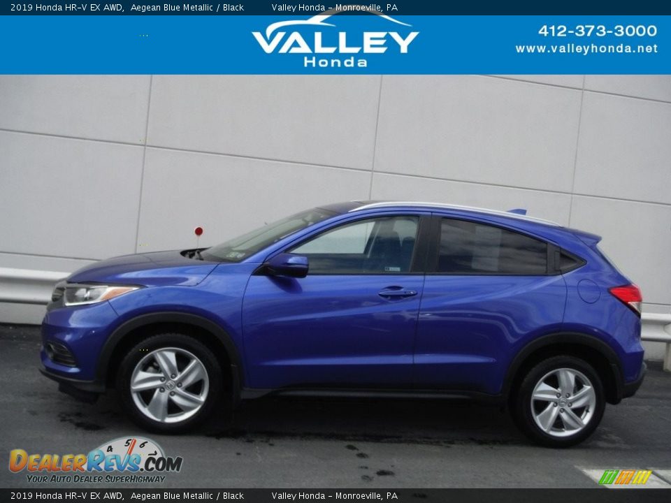 2019 Honda HR-V EX AWD Aegean Blue Metallic / Black Photo #2