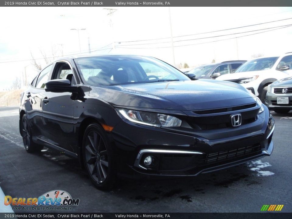 2019 Honda Civic EX Sedan Crystal Black Pearl / Black Photo #6