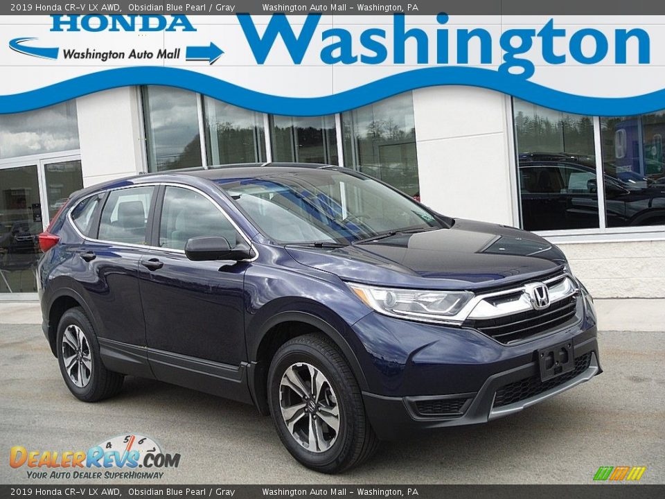 2019 Honda CR-V LX AWD Obsidian Blue Pearl / Gray Photo #1