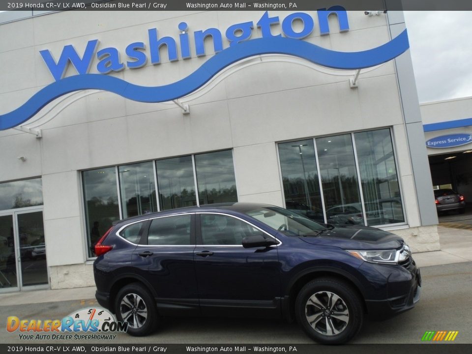 2019 Honda CR-V LX AWD Obsidian Blue Pearl / Gray Photo #2