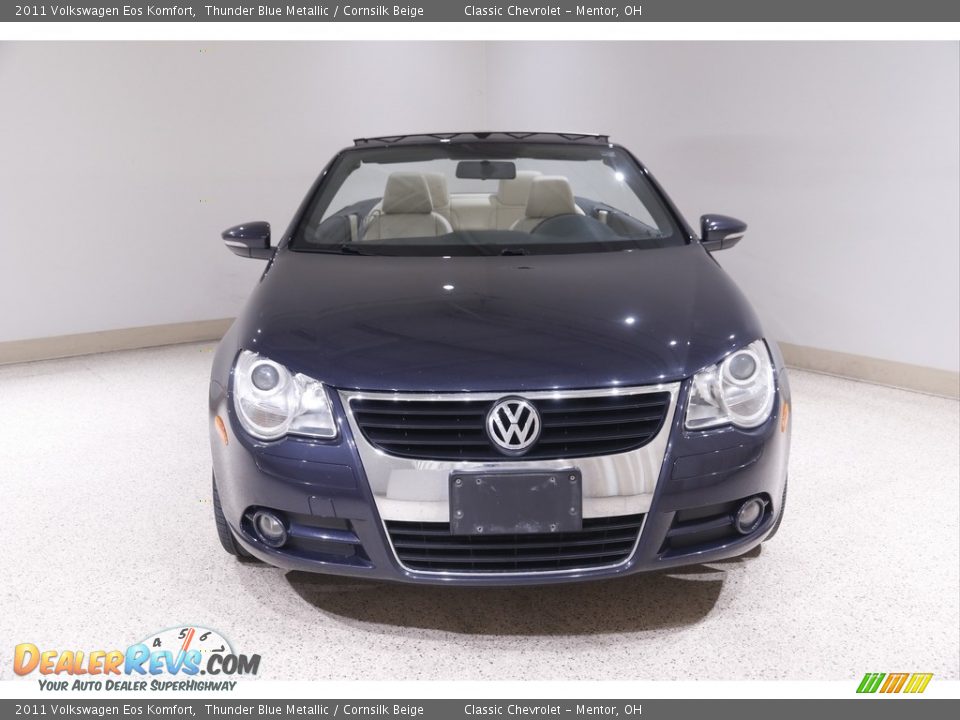 2011 Volkswagen Eos Komfort Thunder Blue Metallic / Cornsilk Beige Photo #3