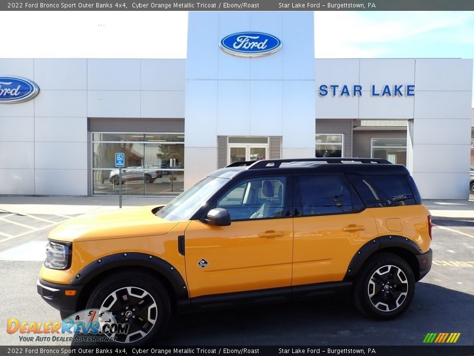 2022 Ford Bronco Sport Outer Banks 4x4 Cyber Orange Metallic Tricoat / Ebony/Roast Photo #1