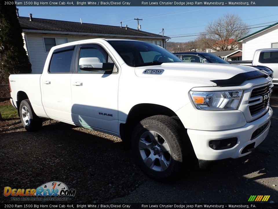 2020 Ram 1500 Big Horn Crew Cab 4x4 Bright White / Black/Diesel Gray Photo #4