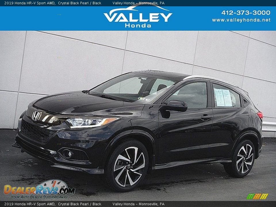 2019 Honda HR-V Sport AWD Crystal Black Pearl / Black Photo #1