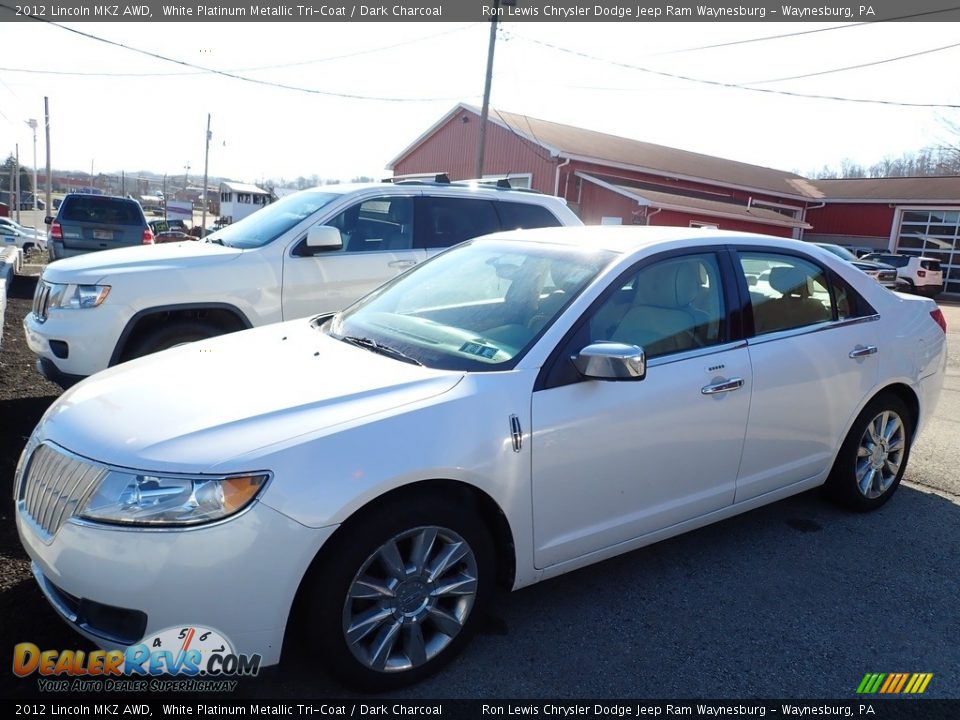 2012 Lincoln MKZ AWD White Platinum Metallic Tri-Coat / Dark Charcoal Photo #1