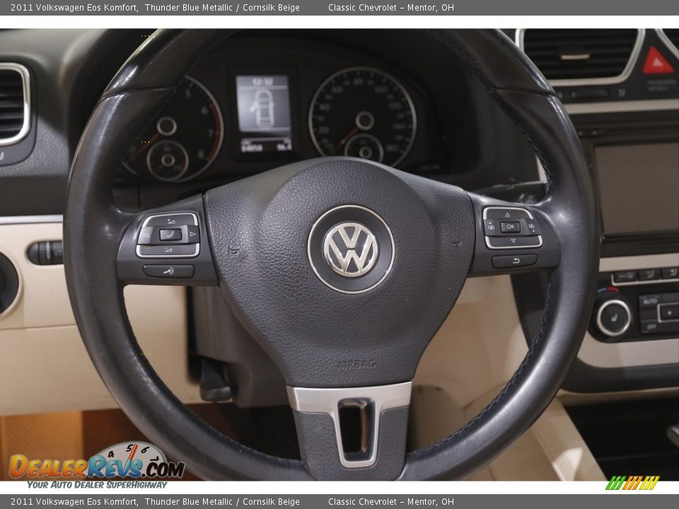 2011 Volkswagen Eos Komfort Thunder Blue Metallic / Cornsilk Beige Photo #8