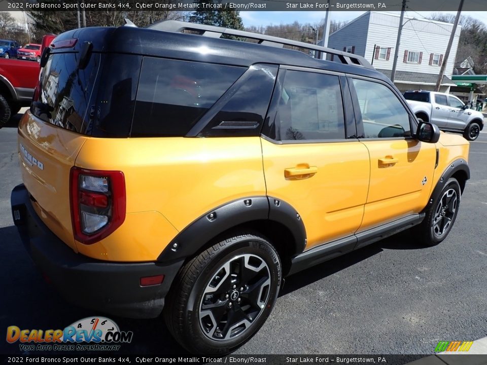 2022 Ford Bronco Sport Outer Banks 4x4 Cyber Orange Metallic Tricoat / Ebony/Roast Photo #6