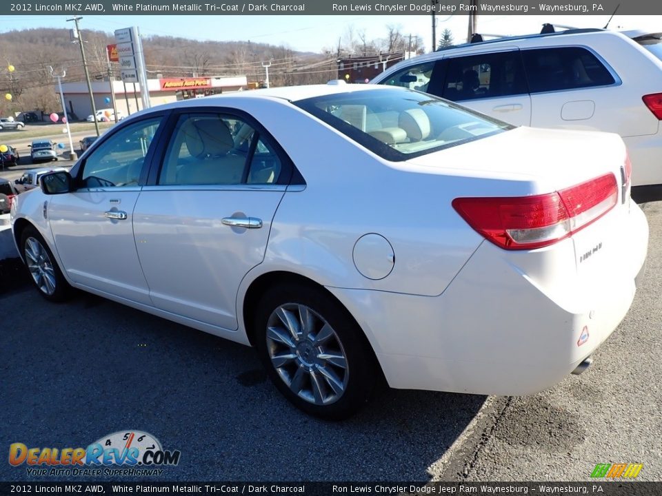 2012 Lincoln MKZ AWD White Platinum Metallic Tri-Coat / Dark Charcoal Photo #2