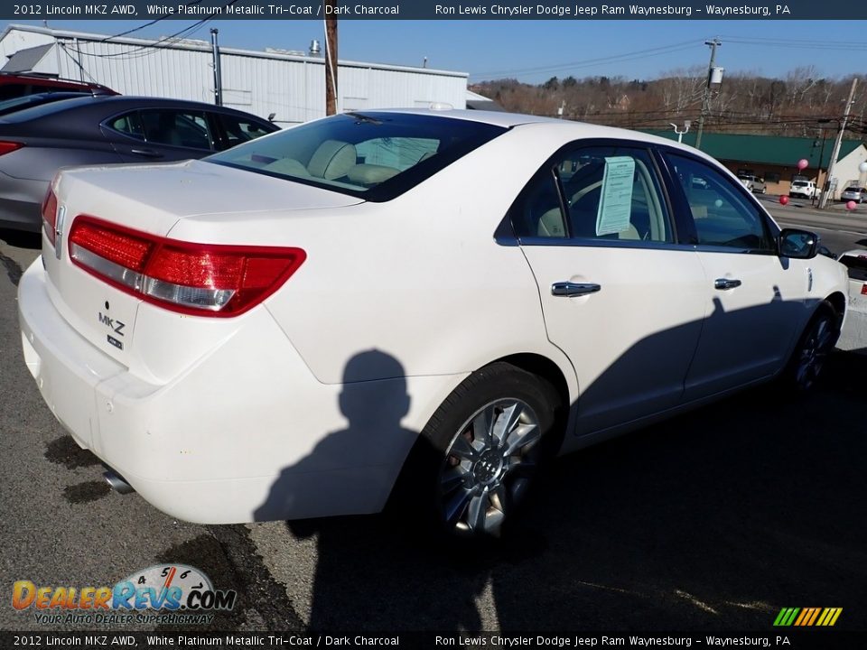 2012 Lincoln MKZ AWD White Platinum Metallic Tri-Coat / Dark Charcoal Photo #3