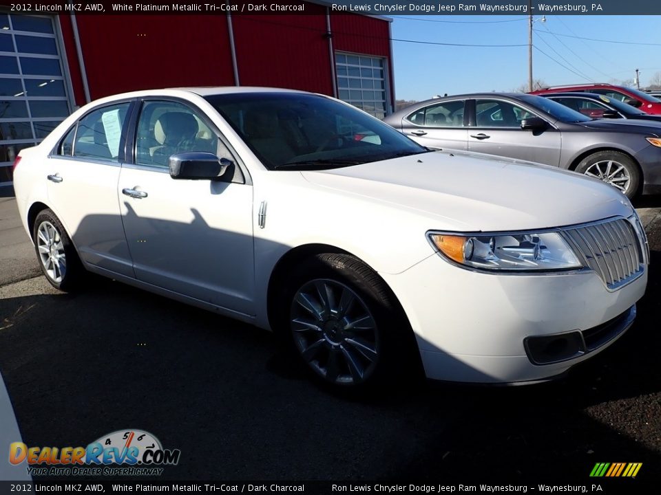 2012 Lincoln MKZ AWD White Platinum Metallic Tri-Coat / Dark Charcoal Photo #4