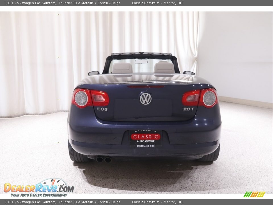 2011 Volkswagen Eos Komfort Thunder Blue Metallic / Cornsilk Beige Photo #16