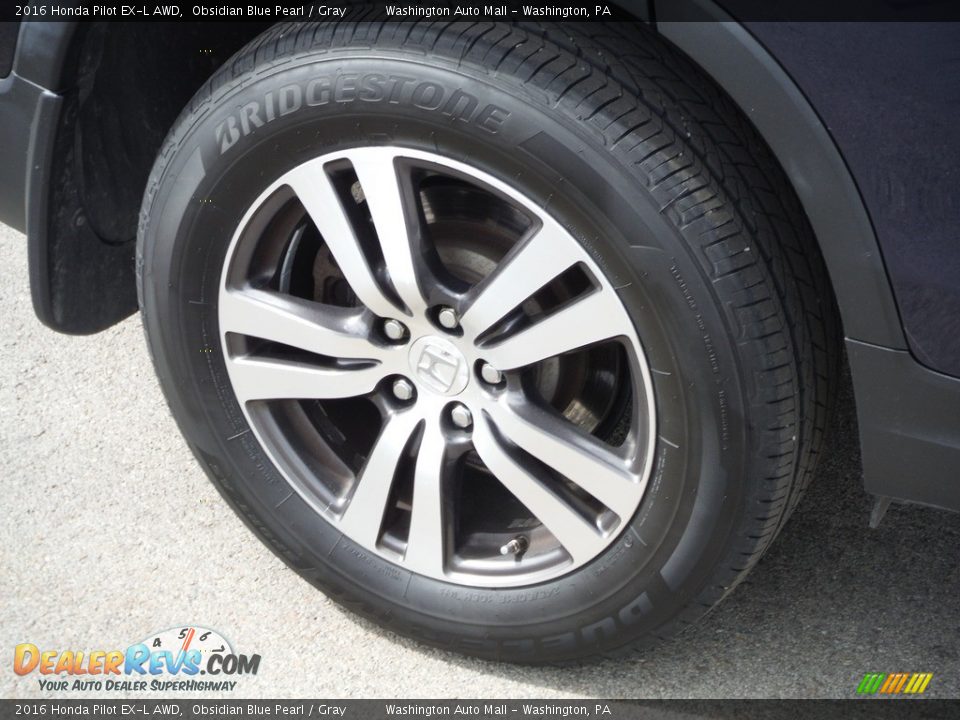 2016 Honda Pilot EX-L AWD Obsidian Blue Pearl / Gray Photo #4