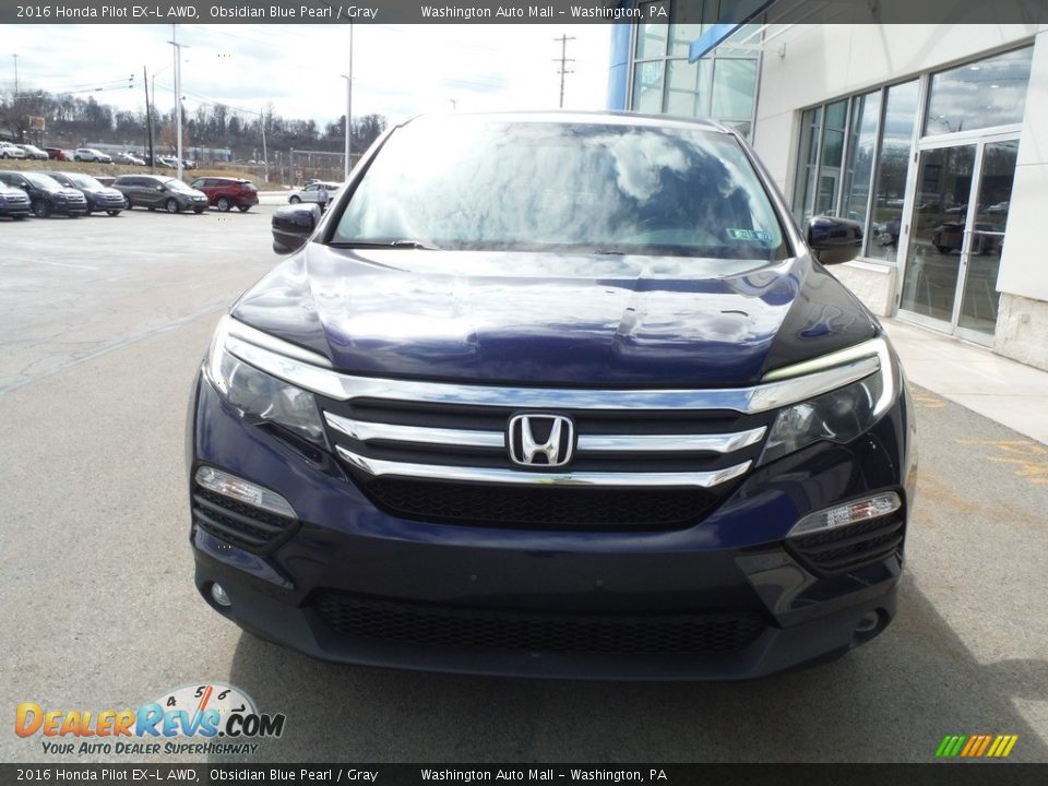 2016 Honda Pilot EX-L AWD Obsidian Blue Pearl / Gray Photo #5