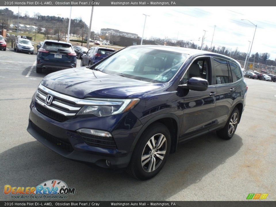 2016 Honda Pilot EX-L AWD Obsidian Blue Pearl / Gray Photo #6