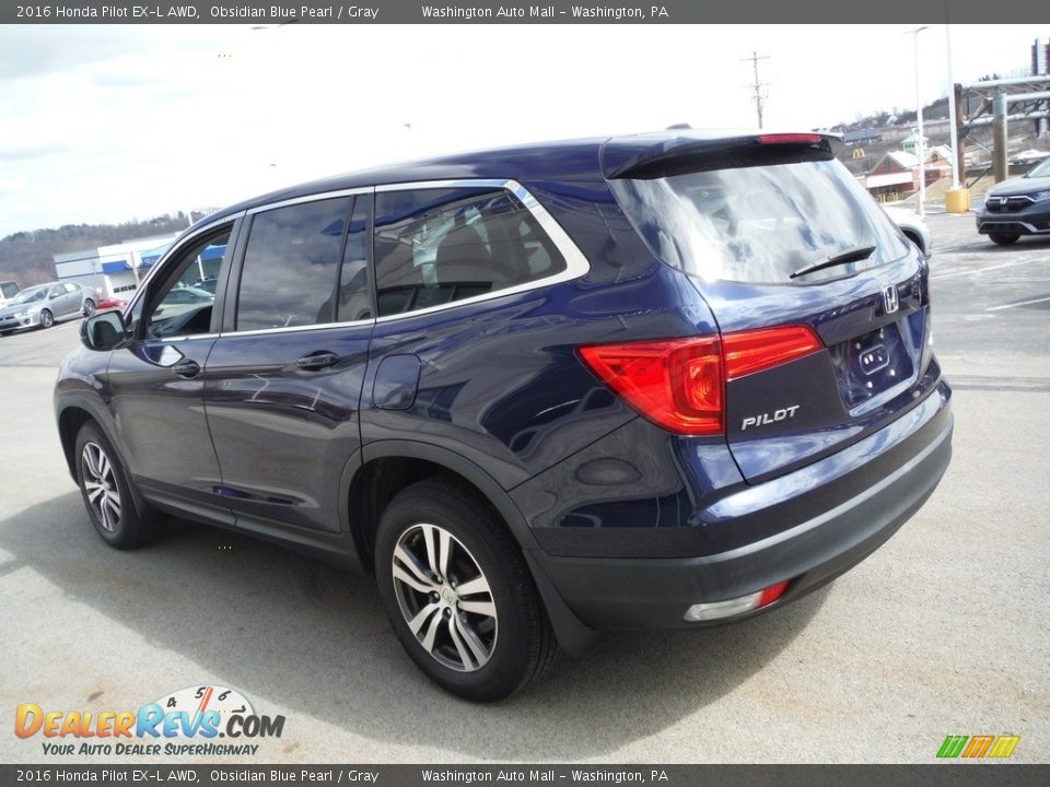 2016 Honda Pilot EX-L AWD Obsidian Blue Pearl / Gray Photo #8