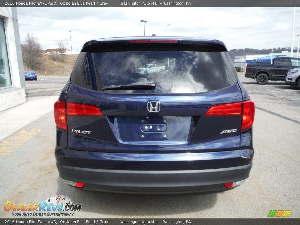 2016 Honda Pilot EX-L AWD Obsidian Blue Pearl / Gray Photo #9