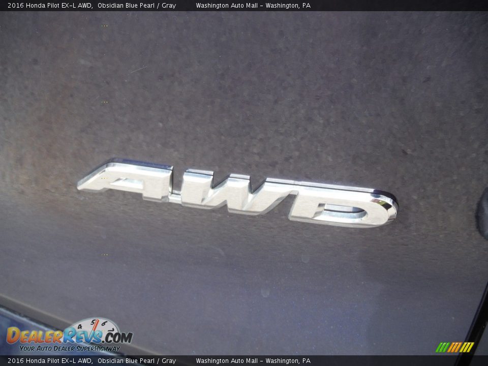 2016 Honda Pilot EX-L AWD Obsidian Blue Pearl / Gray Photo #10