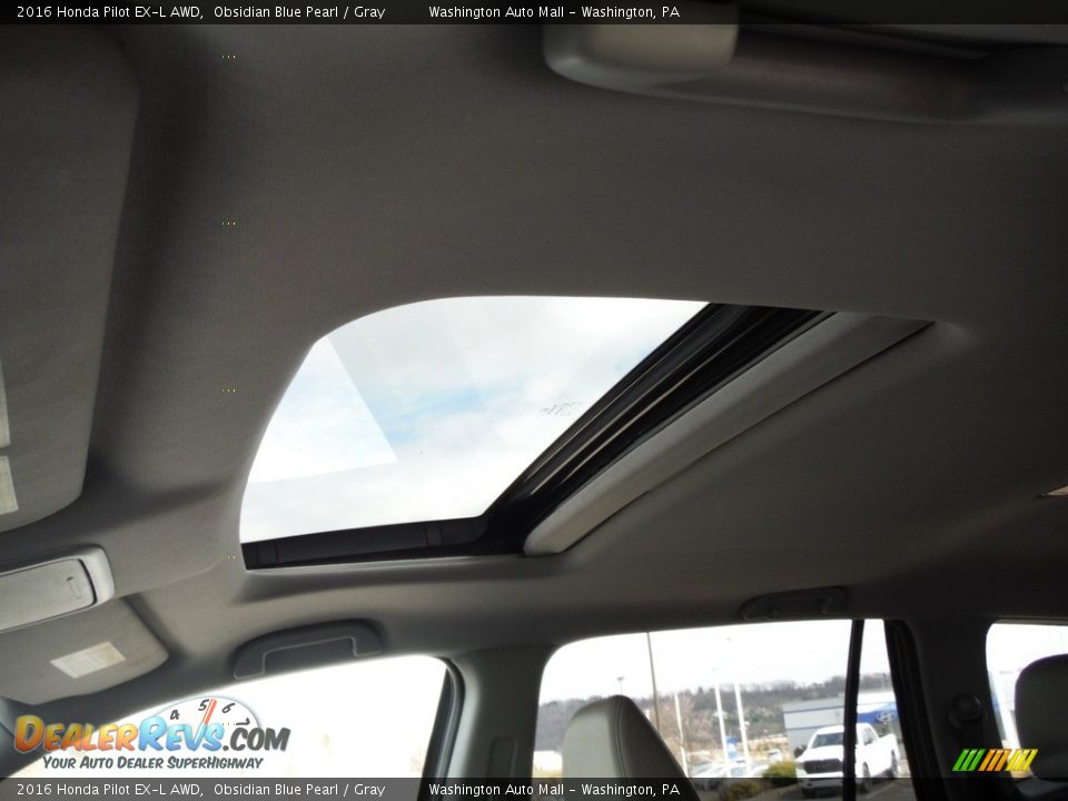 2016 Honda Pilot EX-L AWD Obsidian Blue Pearl / Gray Photo #11