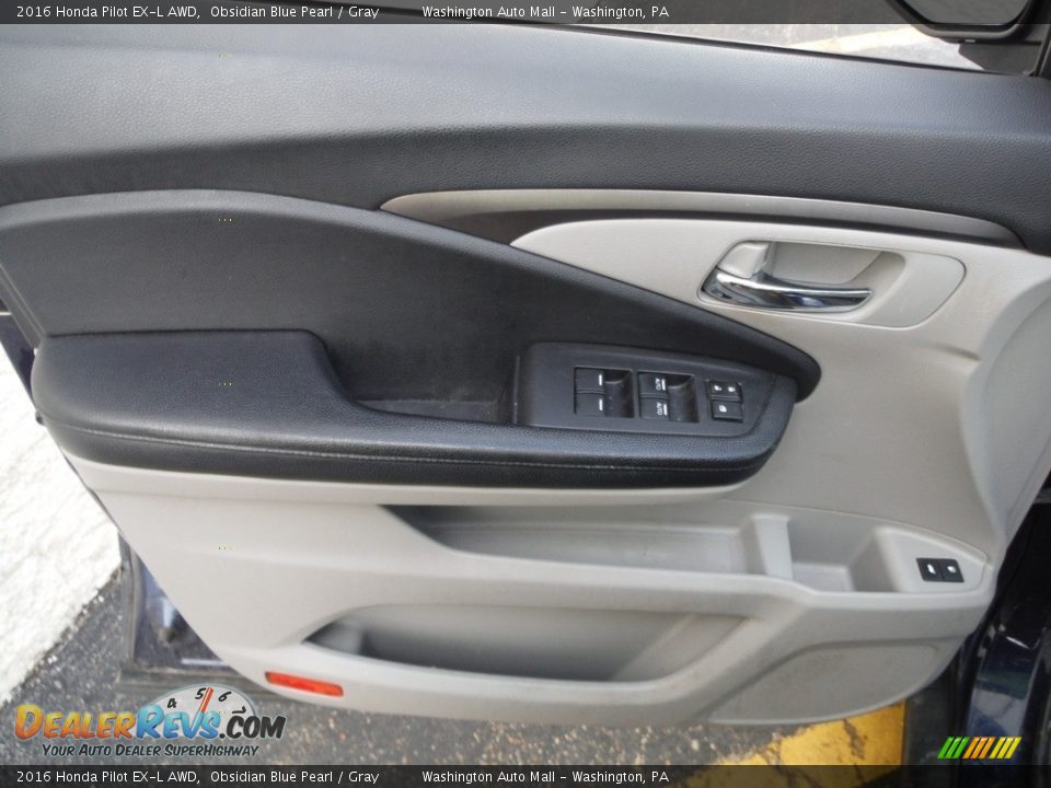 2016 Honda Pilot EX-L AWD Obsidian Blue Pearl / Gray Photo #12