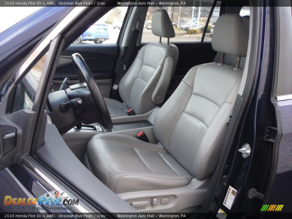 2016 Honda Pilot EX-L AWD Obsidian Blue Pearl / Gray Photo #15