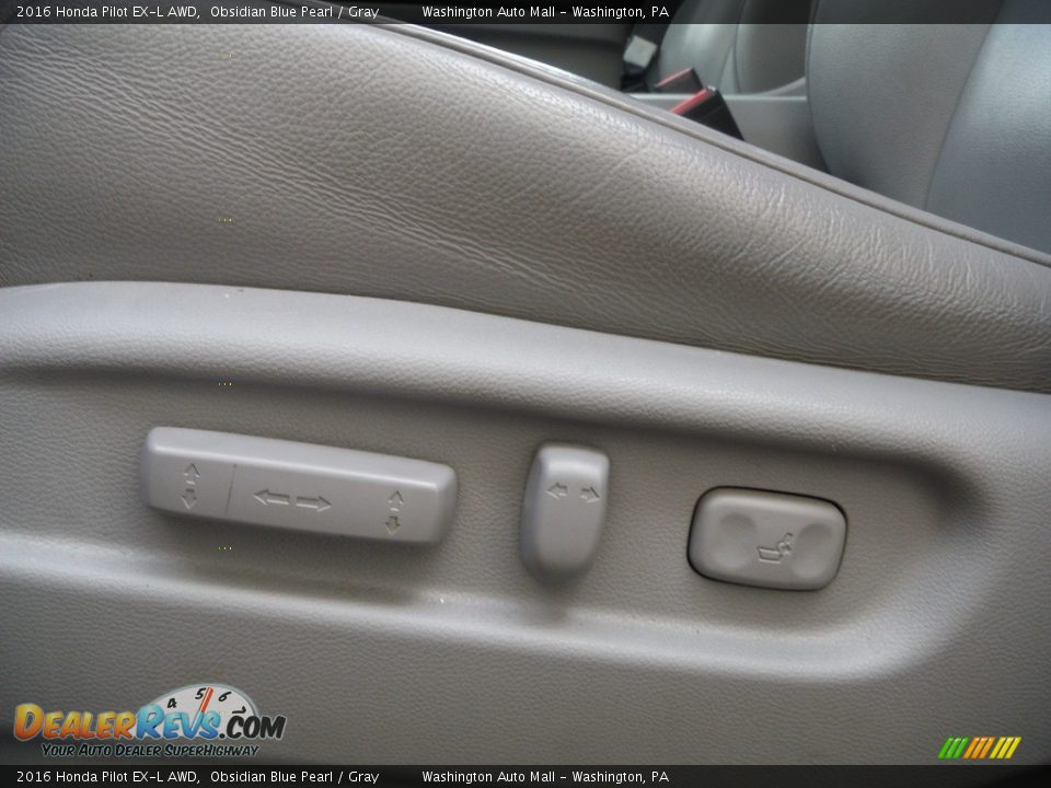 2016 Honda Pilot EX-L AWD Obsidian Blue Pearl / Gray Photo #16