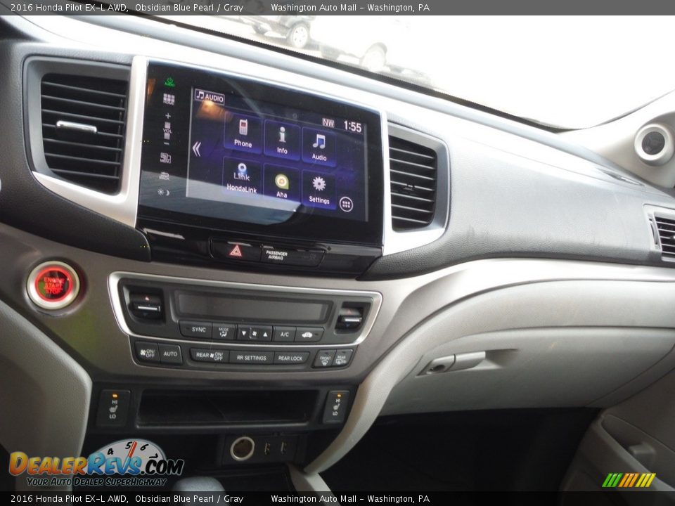 2016 Honda Pilot EX-L AWD Obsidian Blue Pearl / Gray Photo #18