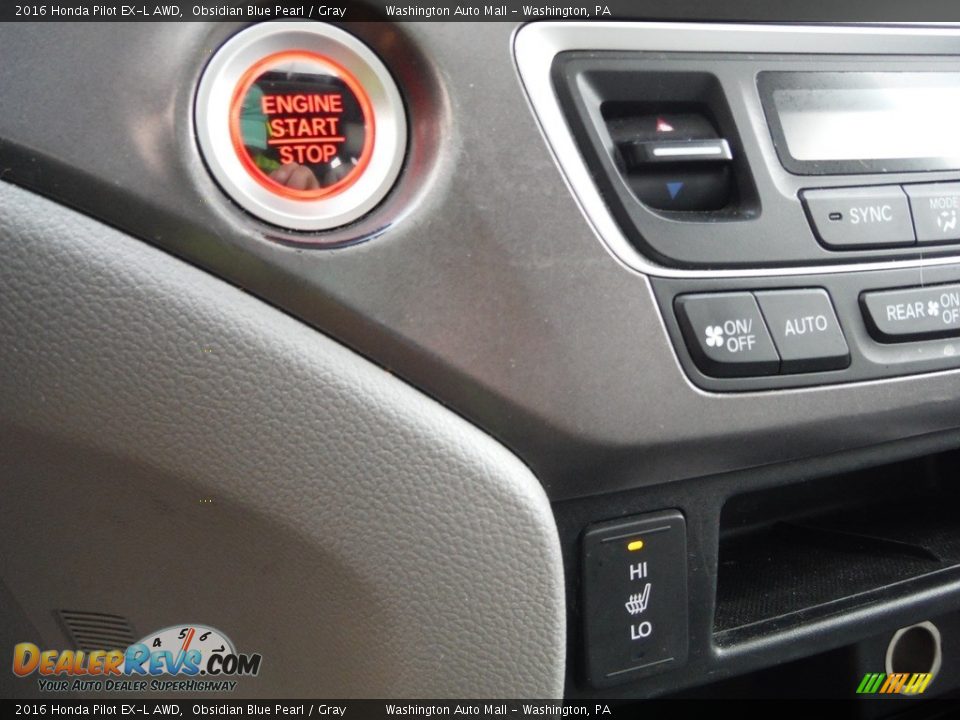 2016 Honda Pilot EX-L AWD Obsidian Blue Pearl / Gray Photo #19