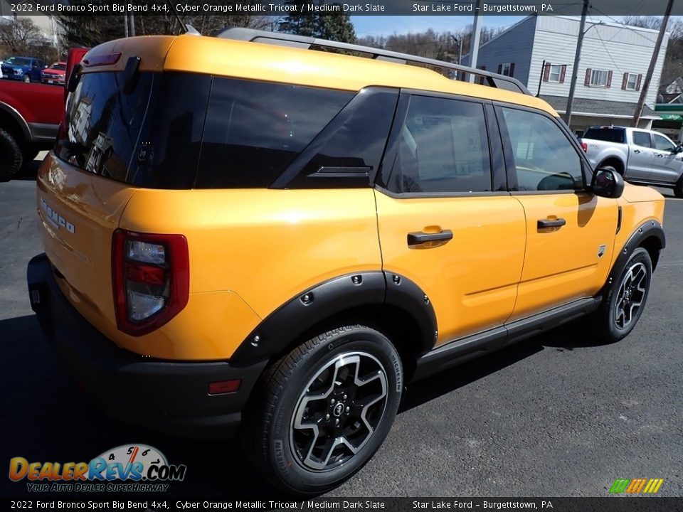 2022 Ford Bronco Sport Big Bend 4x4 Cyber Orange Metallic Tricoat / Medium Dark Slate Photo #6