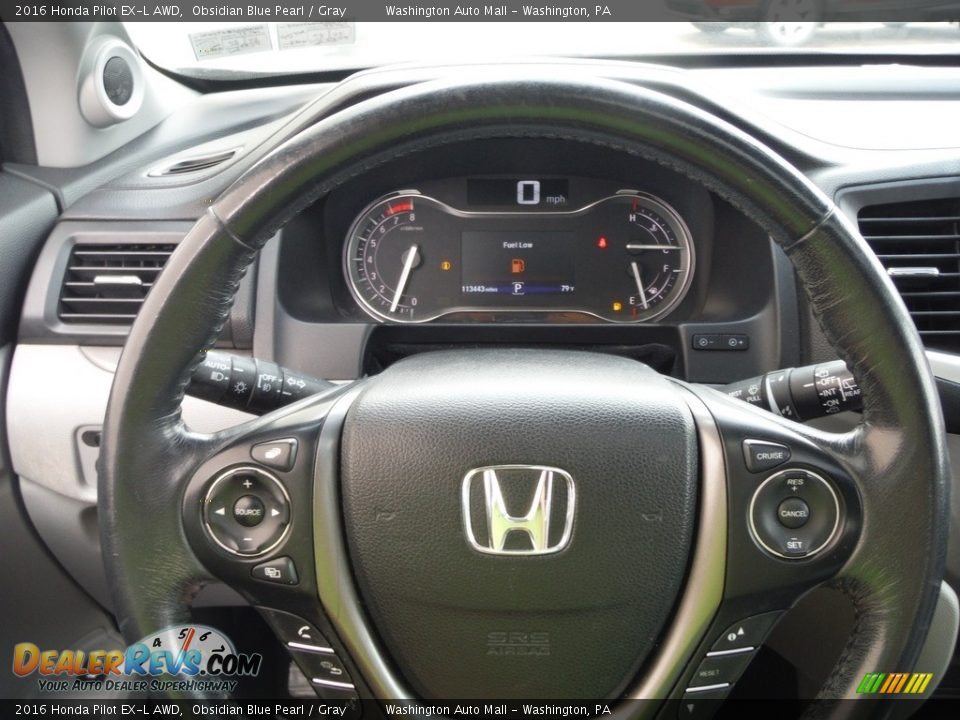 2016 Honda Pilot EX-L AWD Obsidian Blue Pearl / Gray Photo #27