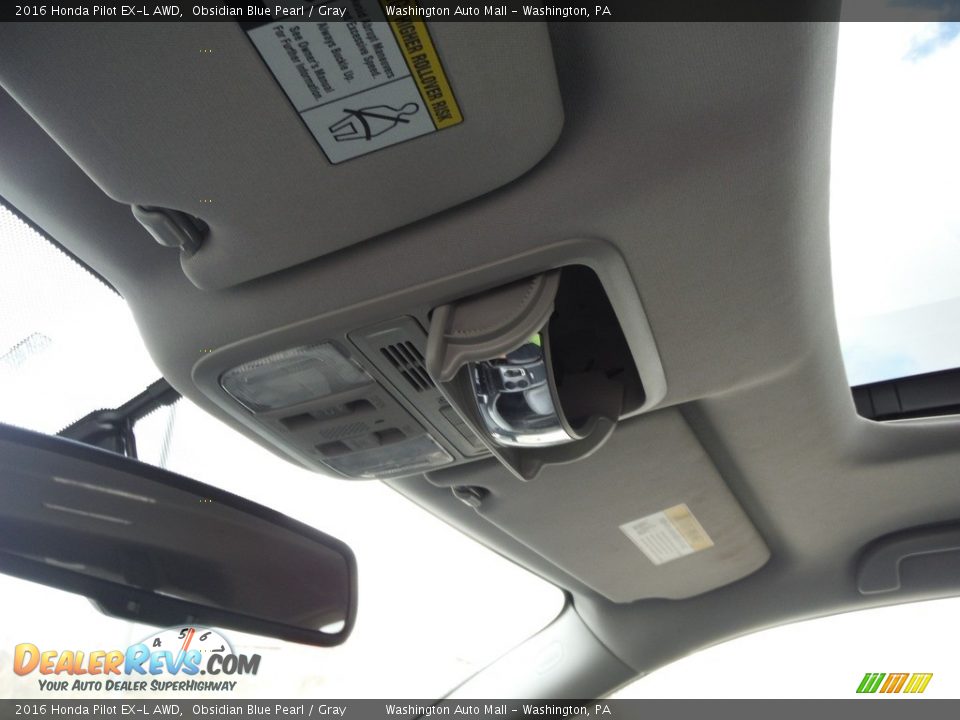 2016 Honda Pilot EX-L AWD Obsidian Blue Pearl / Gray Photo #28