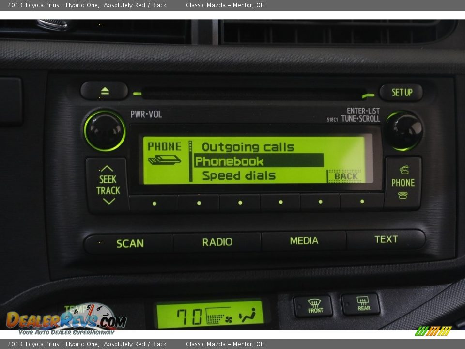 2013 Toyota Prius c Hybrid One Absolutely Red / Black Photo #10
