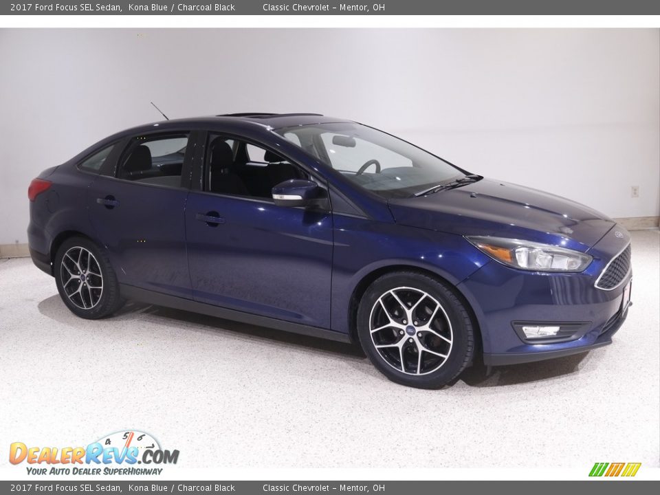 2017 Ford Focus SEL Sedan Kona Blue / Charcoal Black Photo #1