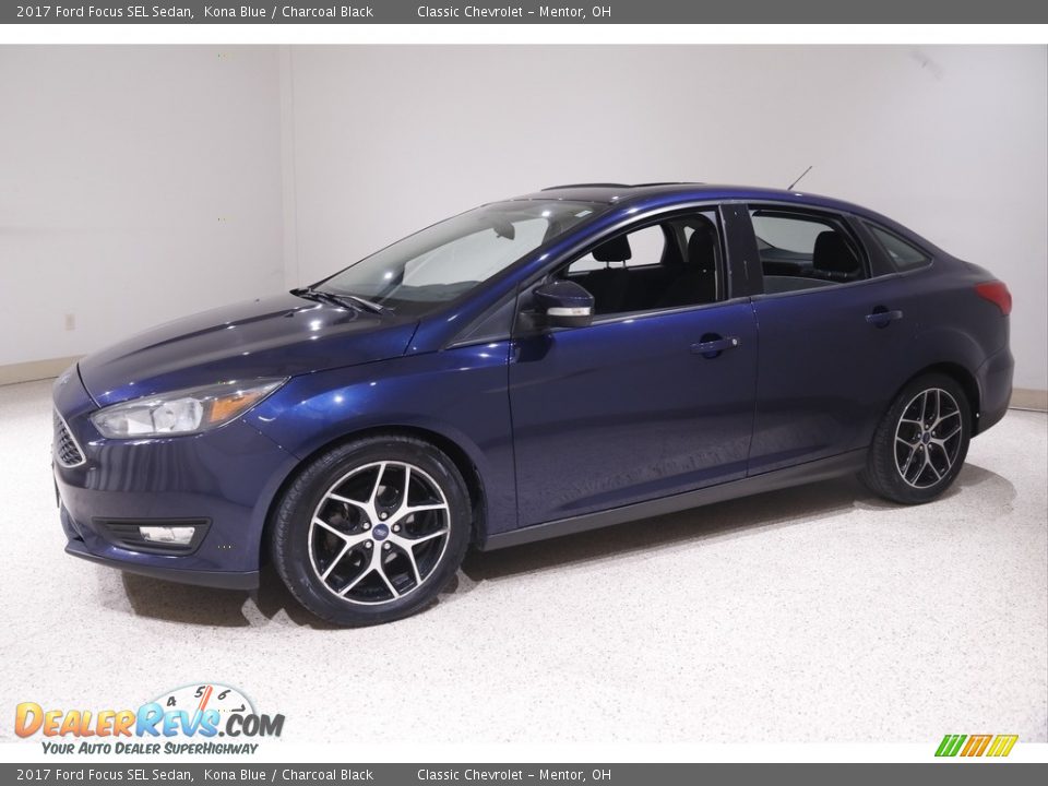 2017 Ford Focus SEL Sedan Kona Blue / Charcoal Black Photo #3