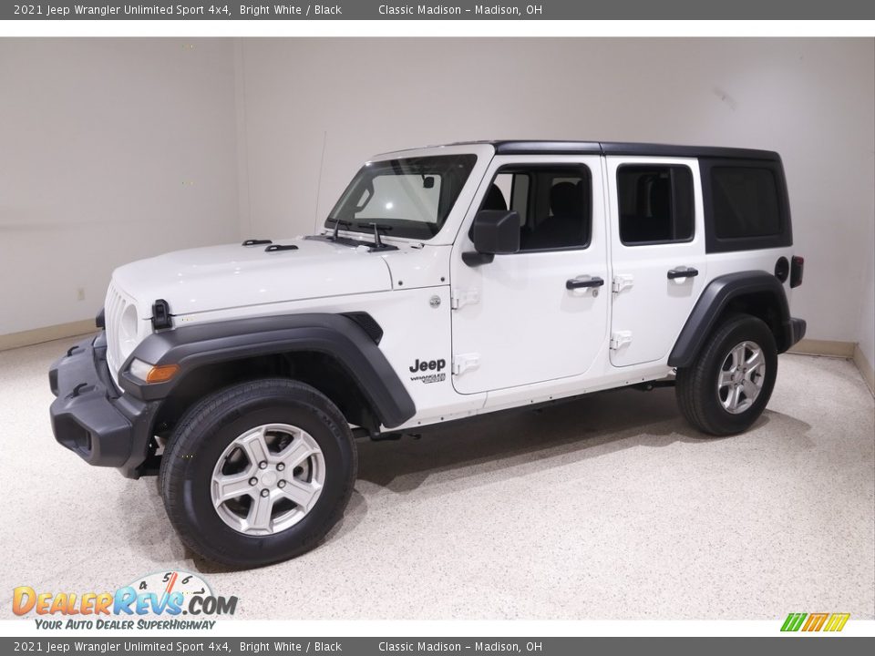 2021 Jeep Wrangler Unlimited Sport 4x4 Bright White / Black Photo #3