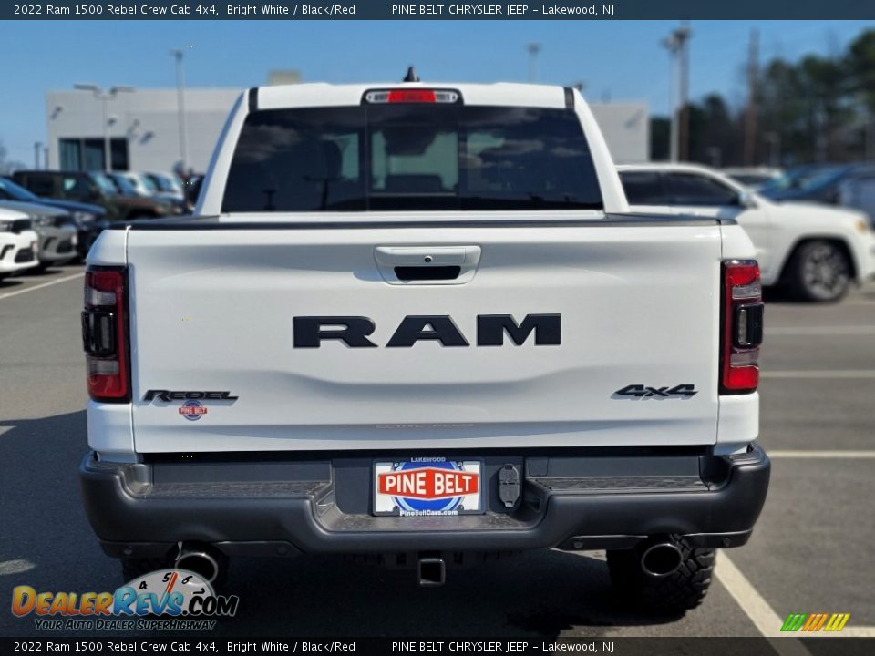 2022 Ram 1500 Rebel Crew Cab 4x4 Bright White / Black/Red Photo #5