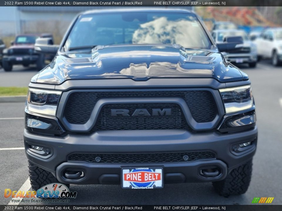 2022 Ram 1500 Rebel Crew Cab 4x4 Diamond Black Crystal Pearl / Black/Red Photo #2