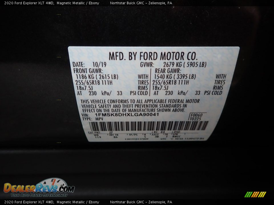 2020 Ford Explorer XLT 4WD Magnetic Metallic / Ebony Photo #16