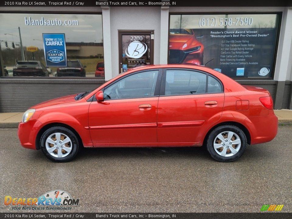 2010 Kia Rio LX Sedan Tropical Red / Gray Photo #1