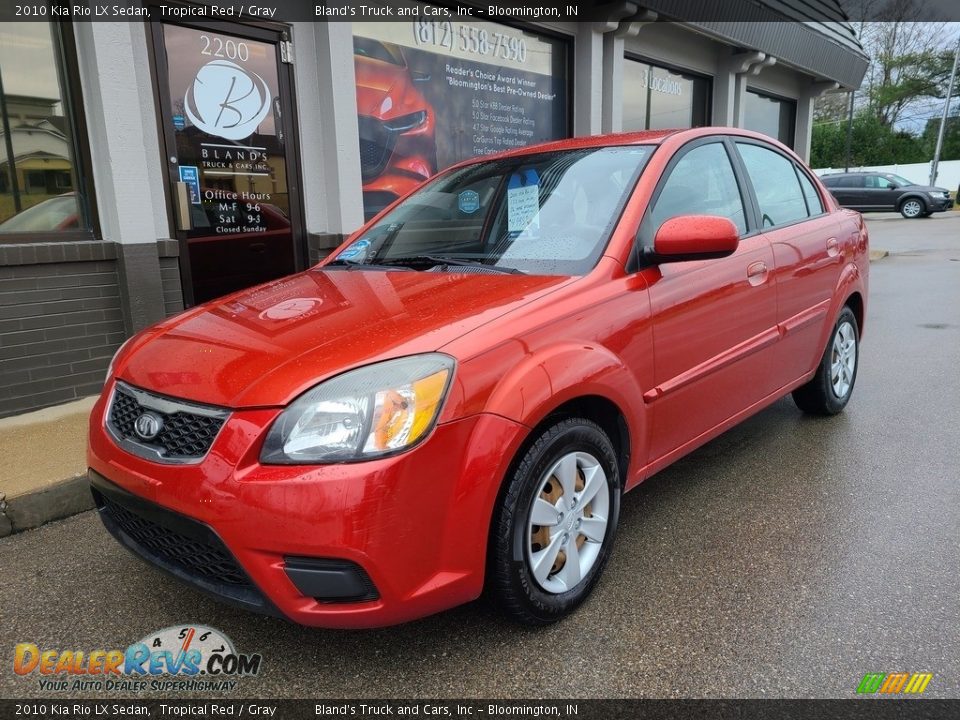 2010 Kia Rio LX Sedan Tropical Red / Gray Photo #2