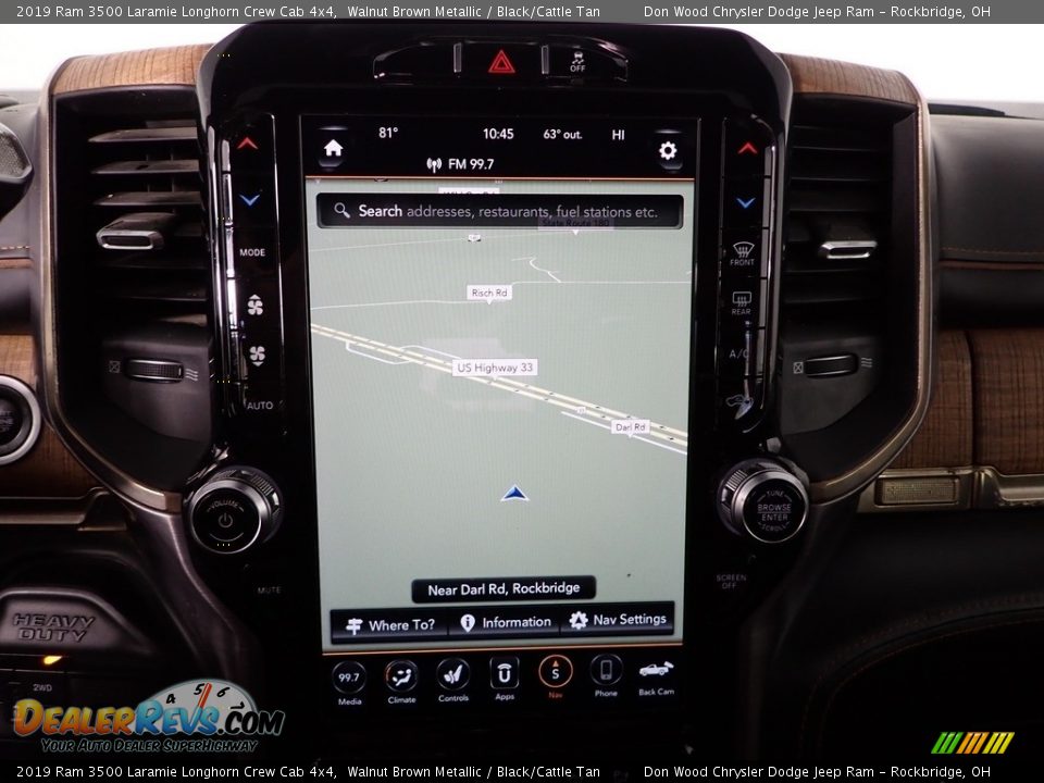 2019 Ram 3500 Laramie Longhorn Crew Cab 4x4 Walnut Brown Metallic / Black/Cattle Tan Photo #8